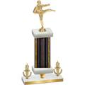 Premium Single Black Glacier Victory Karate Trophy
