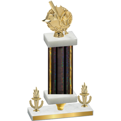 Premium Single Black Glacier Victory Baseball Trophy