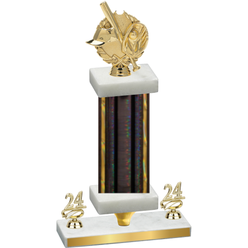 Premium Single Black Glacier Year Baseball Trophy