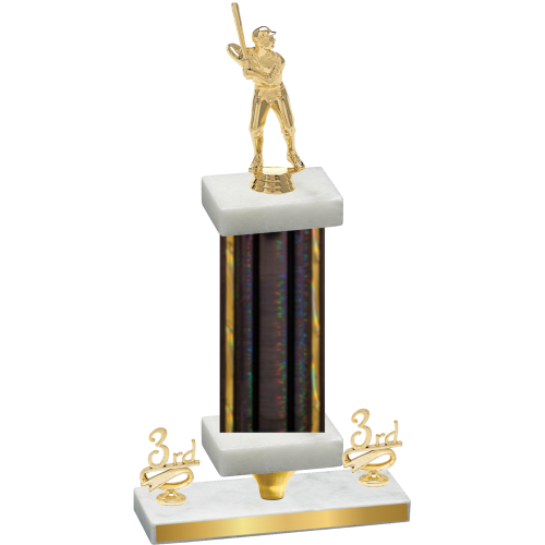 Premium Single Black Glacier Third Place Baseball Trophy