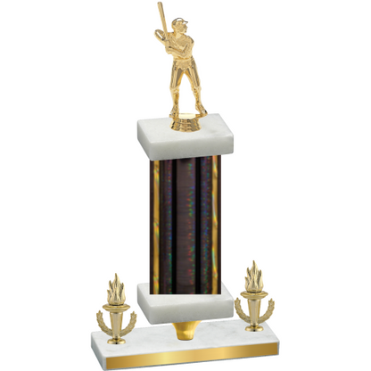 Premium Single Black Glacier Victory Baseball Trophy