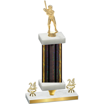 Premium Single Black Glacier Year Baseball Trophy