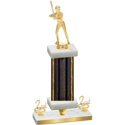 Premium Single Black Glacier Second Place Softball Trophy
