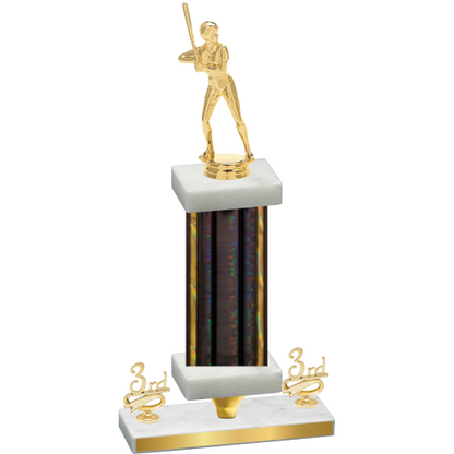 Premium Single Black Glacier Third Place Softball Trophy
