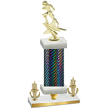 Premium Single Black Carbon Fiber Victory Football Trophy