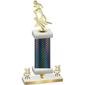 Premium Single Black Carbon Fiber Year Football Trophy