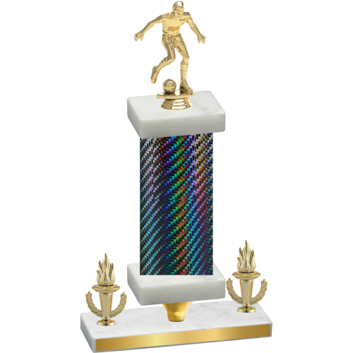 Premium Single Black Carbon Fiber Victory Soccer Trophy