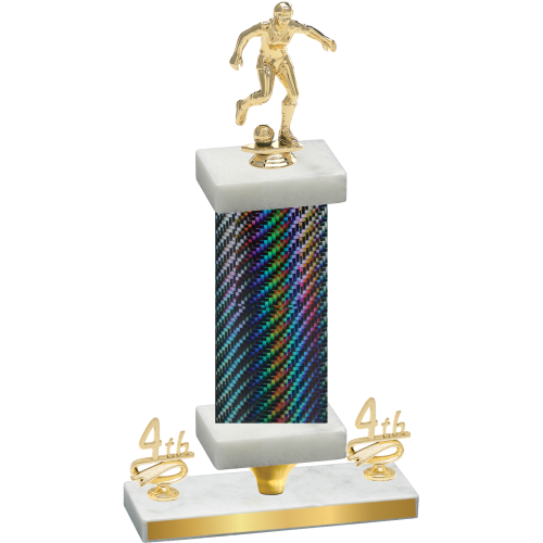 Premium Single Black Carbon Fiber Fourth Place Soccer Trophy