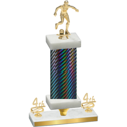 Premium Single Black Carbon Fiber Fourth Place Soccer Trophy