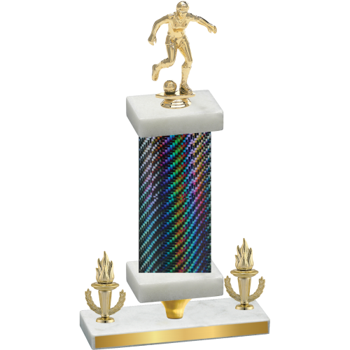 Premium Single Black Carbon Fiber Victory Soccer Trophy