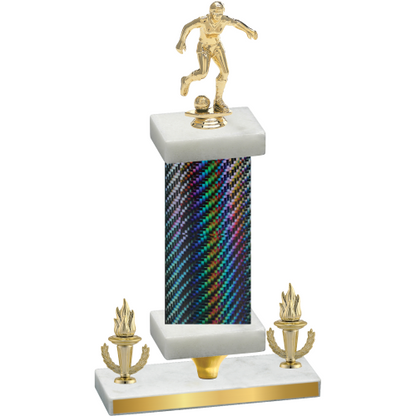 Premium Single Black Carbon Fiber Victory Soccer Trophy