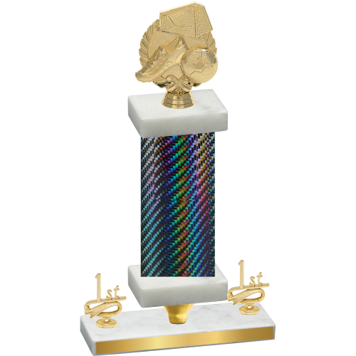 Premium Single Black Carbon Fiber First Place Soccer Trophy