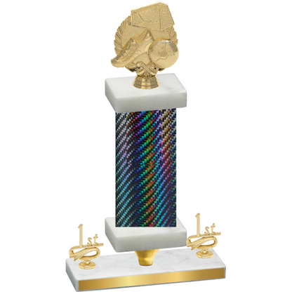 Premium Single Black Carbon Fiber First Place Soccer Trophy