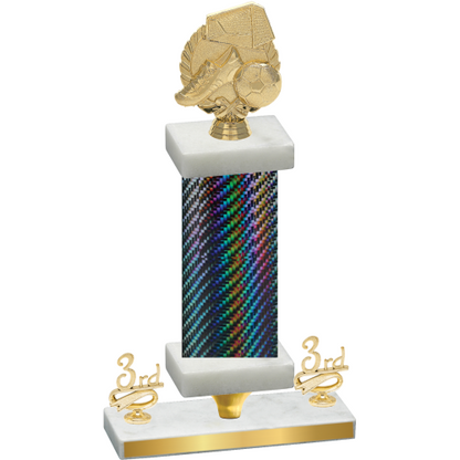 Premium Single Black Carbon Fiber Third Place Soccer Trophy