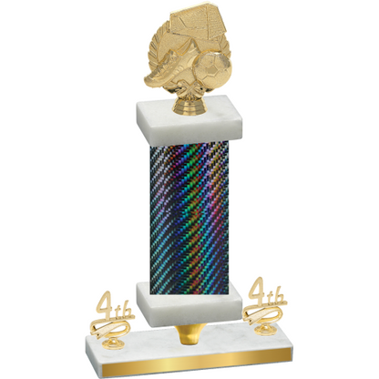 Premium Single Black Carbon Fiber Fourth Place Soccer Trophy