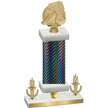Premium Single Black Carbon Fiber Victory Soccer Trophy