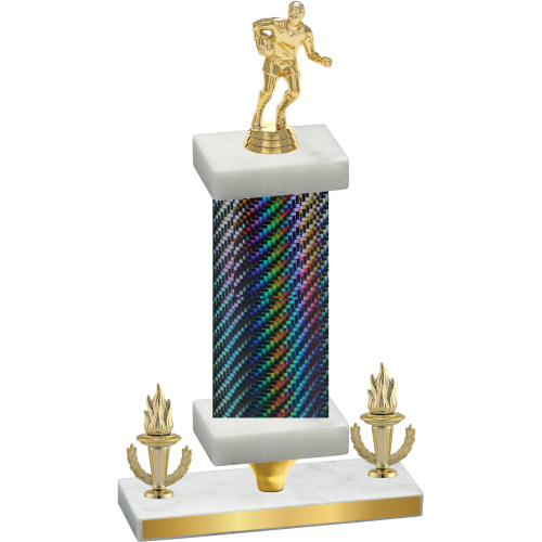 Premium Single Black Carbon Fiber Victory Rugby Trophy