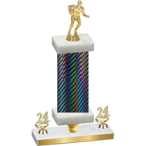 Premium Single Black Carbon Fiber Year Rugby Trophy