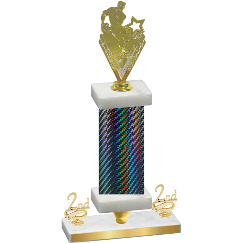 Premium Single Black Carbon Fiber Second Place Rugby Trophy