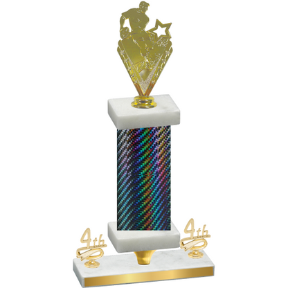 Premium Single Black Carbon Fiber Fourth Place Rugby Trophy