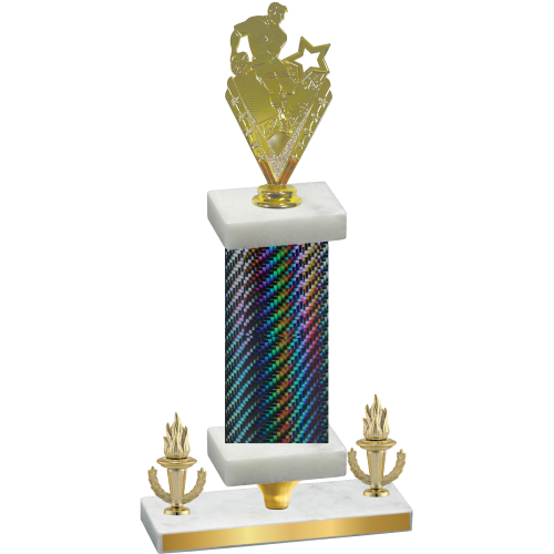Premium Single Black Carbon Fiber Victory Rugby Trophy
