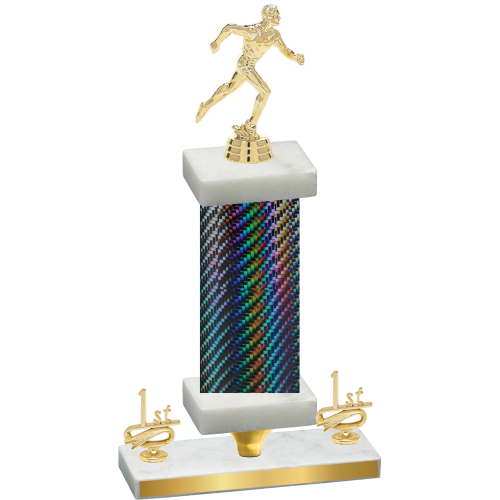 Premium Single Black Carbon Fiber First Place Running Trophy