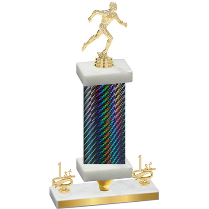Premium Single Black Carbon Fiber First Place Running Trophy