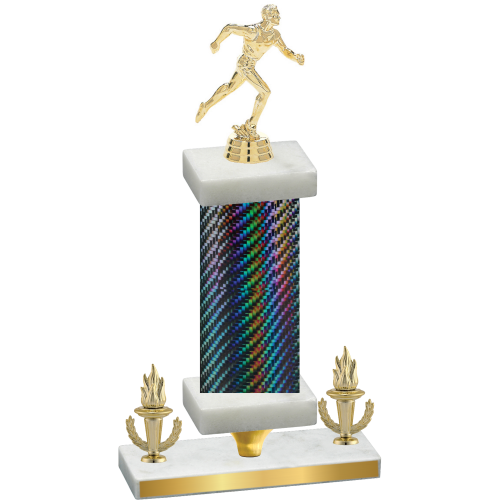 Premium Single Black Carbon Fiber Victory Running Trophy