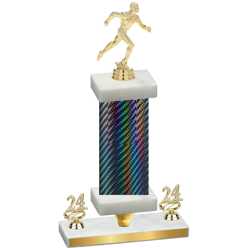 Premium Single Black Carbon Fiber Year Running Trophy