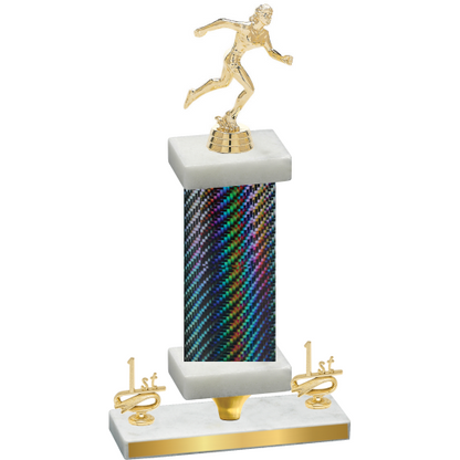Premium Single Black Carbon Fiber First Place Running Trophy