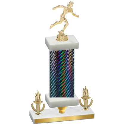 Premium Single Black Carbon Fiber Victory Running Trophy