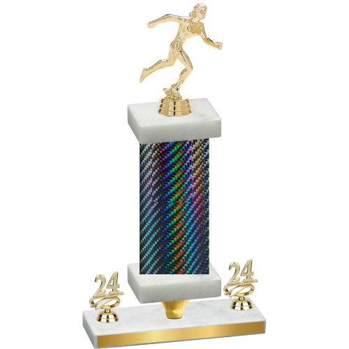 Premium Single Black Carbon Fiber Year Running Trophy