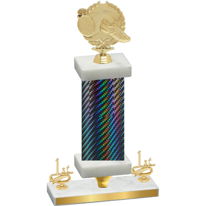 Premium Single Black Carbon Fiber First Place Running Trophy