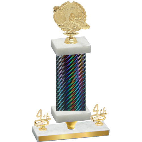 Premium Single Black Carbon Fiber Fourth Place Running Trophy