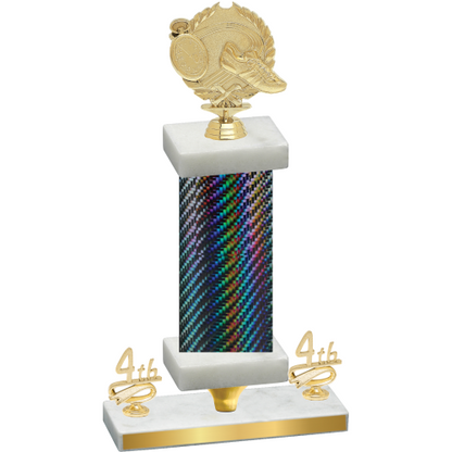 Premium Single Black Carbon Fiber Fourth Place Running Trophy