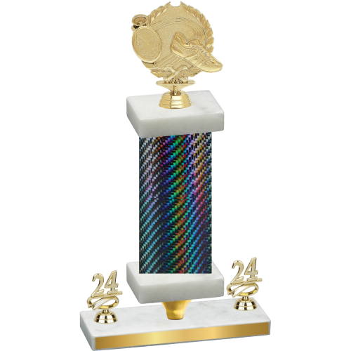 Premium Single Black Carbon Fiber Year Running Trophy