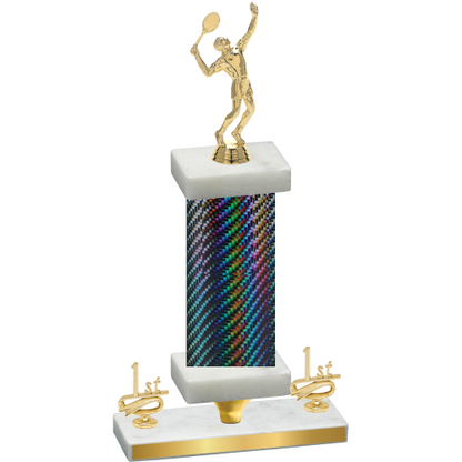 Premium Single Black Carbon Fiber First Place Tennis Trophy