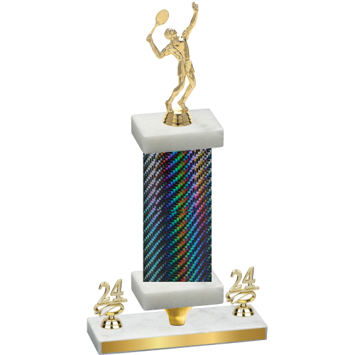 Premium Single Black Carbon Fiber Year Tennis Trophy