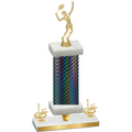 Premium Single Black Carbon Fiber First Place Tennis Trophy