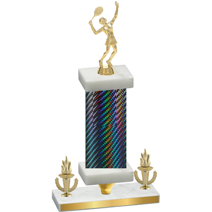 Premium Single Black Carbon Fiber Victory Tennis Trophy