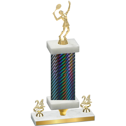 Premium Single Black Carbon Fiber Year Tennis Trophy
