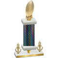 Premium Single Black Carbon Fiber Victory Football Trophy