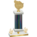 Premium Single Black Carbon Fiber Fourth Place Tennis Trophy