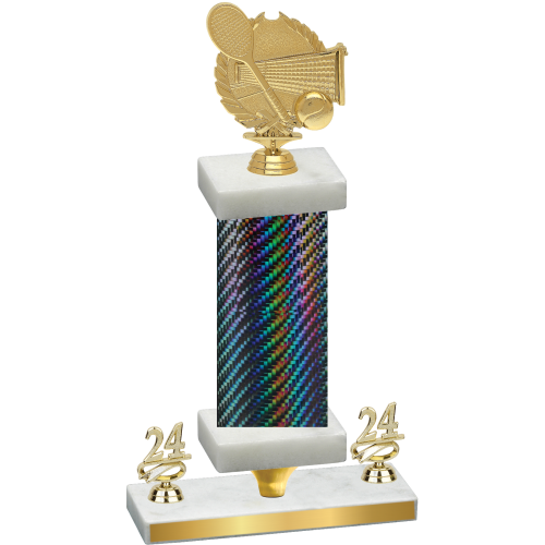 Premium Single Black Carbon Fiber Year Tennis Trophy