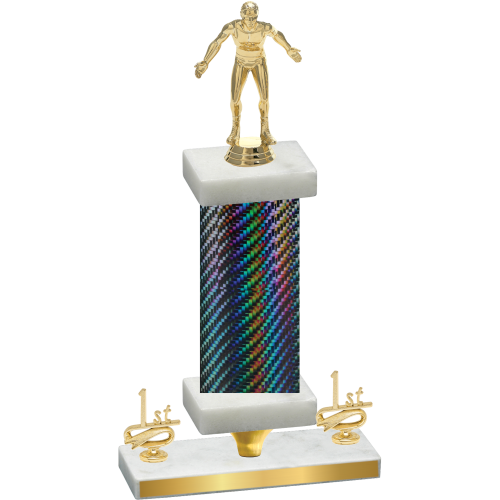 Premium Single Black Carbon Fiber First Place Wrestling Trophy
