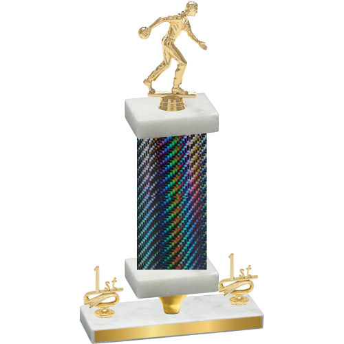 Premium Single Black Carbon Fiber First Place Bowling Trophy
