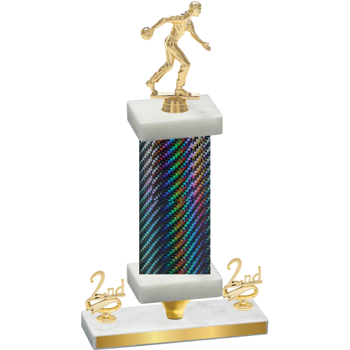 Premium Single Black Carbon Fiber Second Place Bowling Trophy