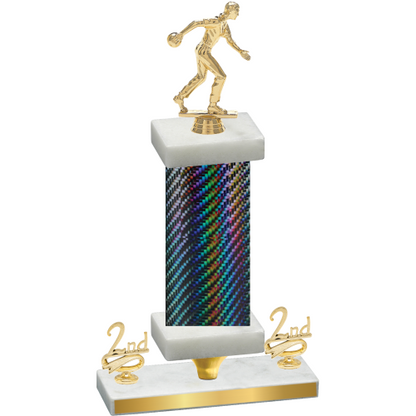 Premium Single Black Carbon Fiber Second Place Bowling Trophy