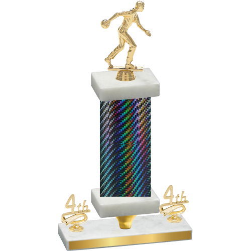 Premium Single Black Carbon Fiber Fourth Place Bowling Trophy