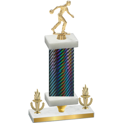 Premium Single Black Carbon Fiber Victory Bowling Trophy